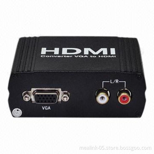 VGA+ R/L to HDMI® Converter with 100-240V AC Input Voltage, Sized 90 x 70 x 33mm